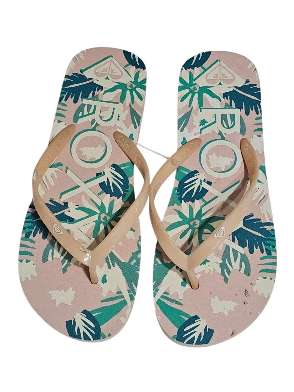 Roxy Melon III Floral flip-flop sandals Womens size 7